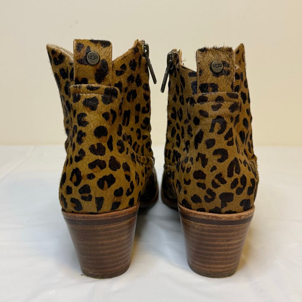 UGG Kingsburg Leopard Calf Hair Ankle Boots Size 7.5 - Picture 4 of 8